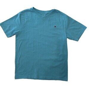 Tommy Hilfiger Boys Shirt Size 8/10 S – Teal Blue Cotton – EUC